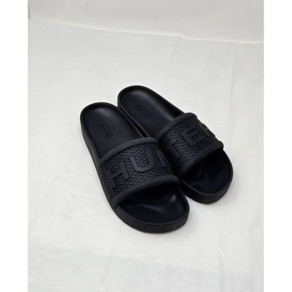 Hunter Men\'s Bloom Sandals Black Slip On Slide Size 7 main image 4